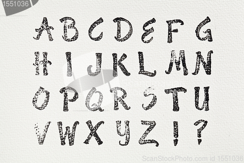 Image of rubber stamp alphabet