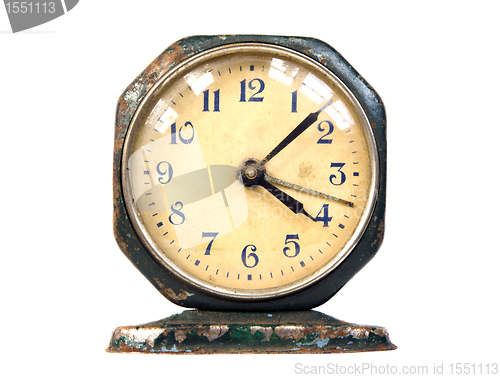 Image of Ancient rusty clock vintage retro object isolated 