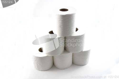 Image of Isolated Toilet Papers forming a Pyramid