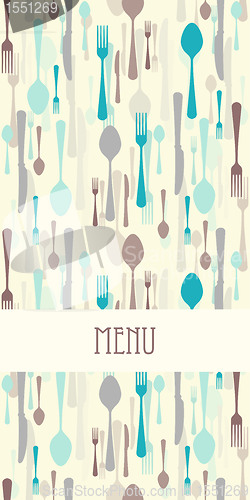 Image of Restaurant menu with cutlery