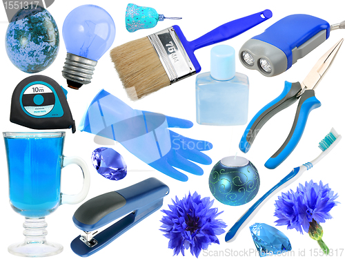 Image of Abstract set of blue objects