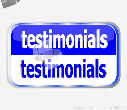 Image of blue Button Web icon testimonials