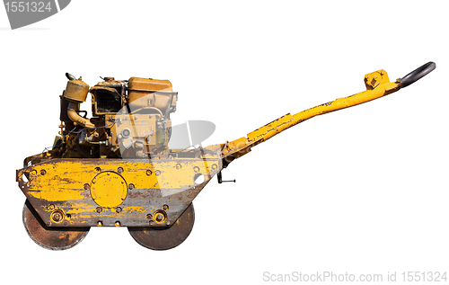Image of Old mini road roller for laying asphalt