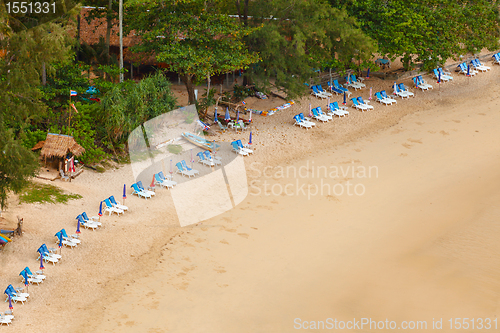 Image of Tropical beach. Morning low tide, Thailand, Phuket, Rawai