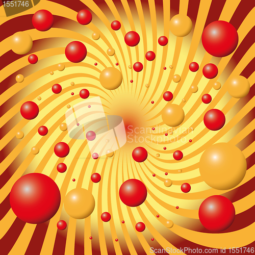 Image of abstract background from red and yellow balls 