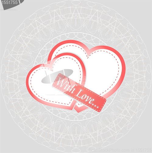 Image of Heart gift present Valentine's day vector background