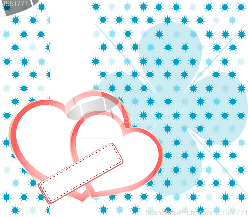 Image of Valentines Day background with Hearts and floral pattern