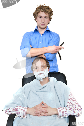 Image of Barber and Client