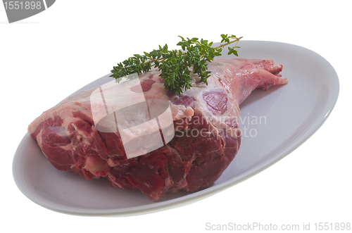 Image of Raw leg of lamb