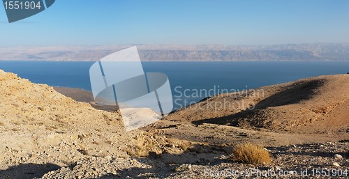 Image of Desert landscape near the Dead Sea at sunset