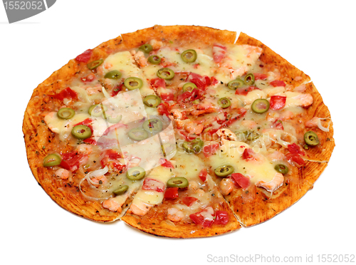 Image of pizza with seafood