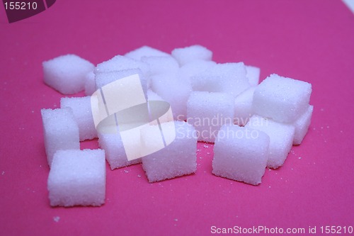 Image of sugar on pink background