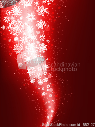 Image of Red winter background & snowflakes. EPS 8