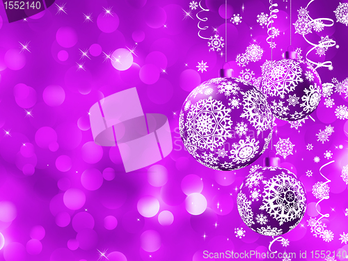 Image of Elegant Christmas card with balls. EPS 8