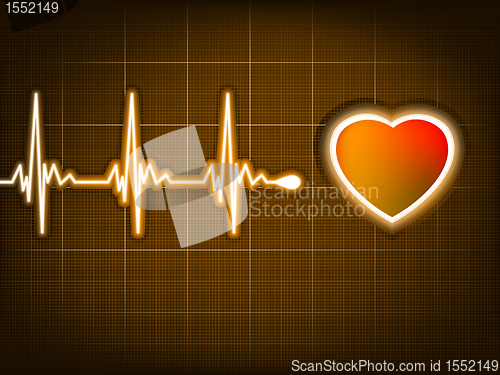 Image of Graph from a heart beat and a heart. EPS 8