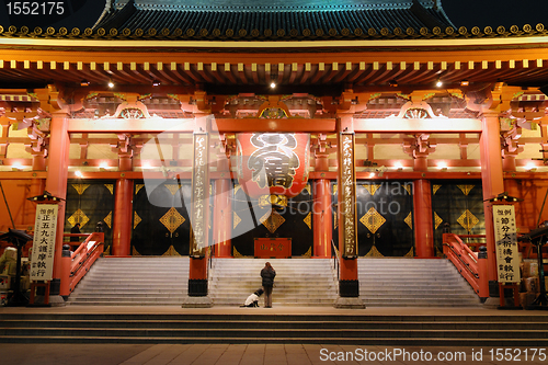 Image of Asakusa temple by night