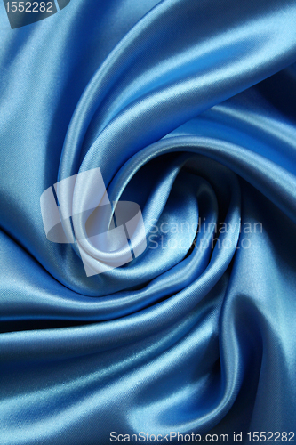 Image of Smooth elegant dark blue silk can use as background Smooth elega