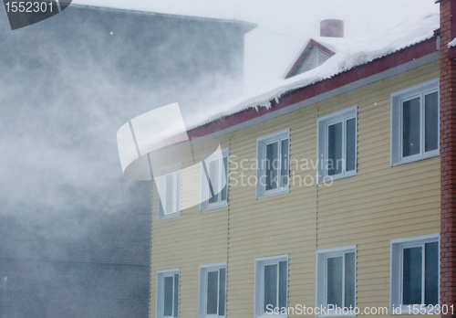 Image of The snowstorm, bad visibility, snow drifts