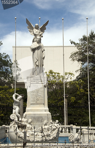 Image of statue Ruben Dario in Plaza of the Revolution Managua Nicaragua