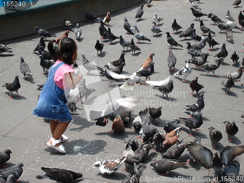 Image of girl and doves