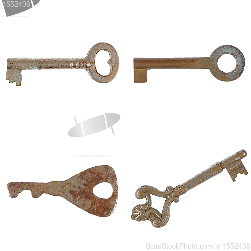 Image of set of old rusty keys