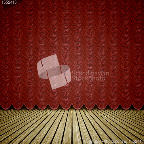 Image of stage red curtain