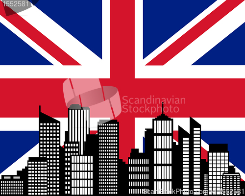 Image of City and flag of Great Britain