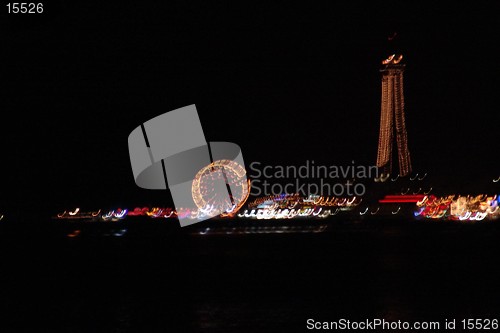 Image of blackpool tower and wheel at night 2