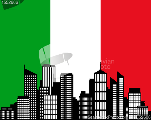 Image of City and flag of Italy