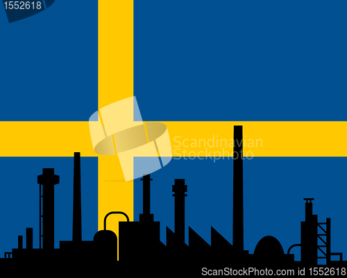 Image of Industry and flag of Sweden