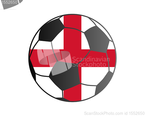 Image of Flag of England and soccer ball
