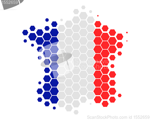 Image of Map and flag of France