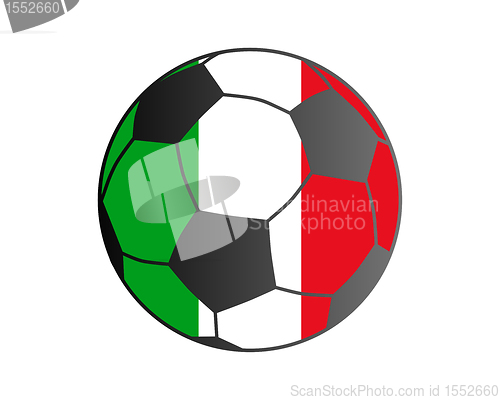 Image of Flag of Italy and soccer ball