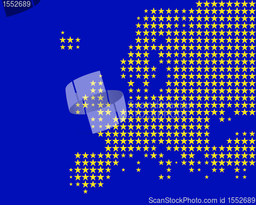 Image of Map and flag of Europe