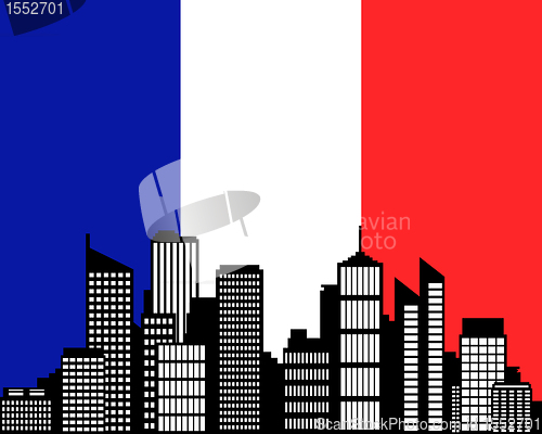 Image of City and flag of France