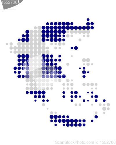Image of Map and flag of Greece
