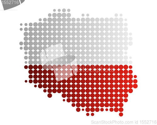Image of Map and flag of Poland