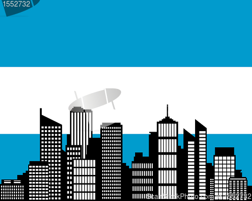 Image of City and flag of Argentina