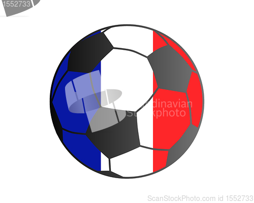 Image of Flag of France and soccer ball