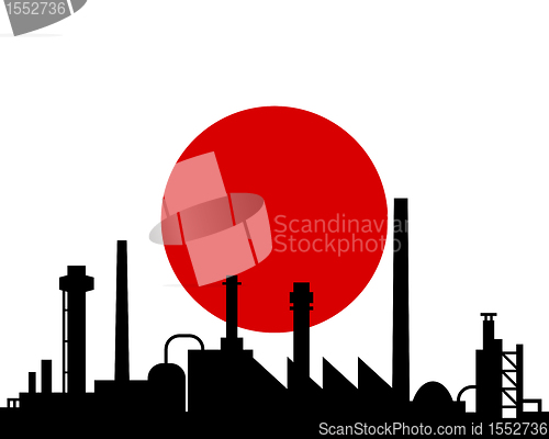 Image of Industry and flag of Japan