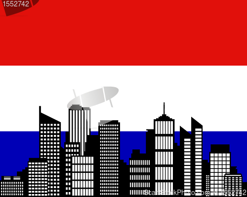 Image of City and flag of the Netherlands