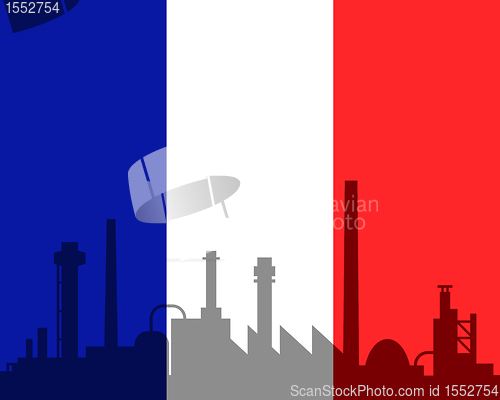 Image of Industry and flag of France