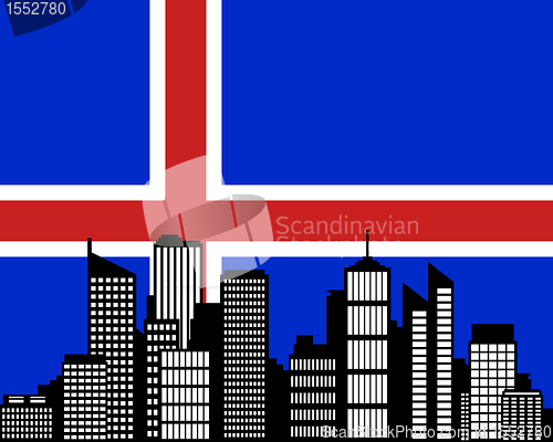 Image of City and flag of Iceland