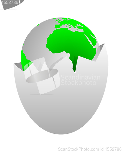 Image of World in egg shell