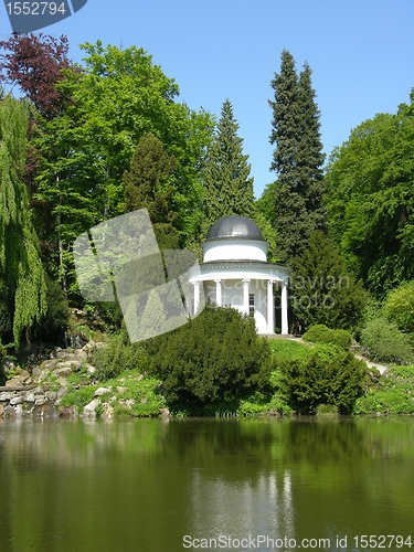 Image of Ancient pavilion in a magnificent park scenery