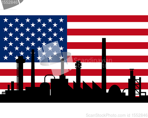 Image of Industry and flag of USA