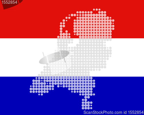 Image of Map and flag of the Netherlands
