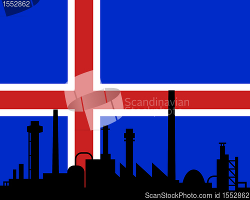 Image of Industry and flag of Iceland