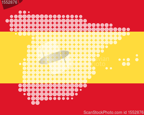 Image of Map and flag of Spain