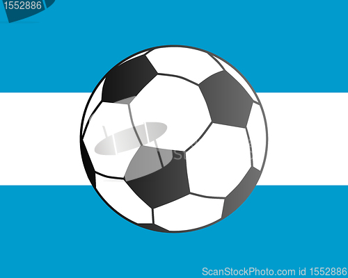 Image of Flag of Argentina and soccer ball